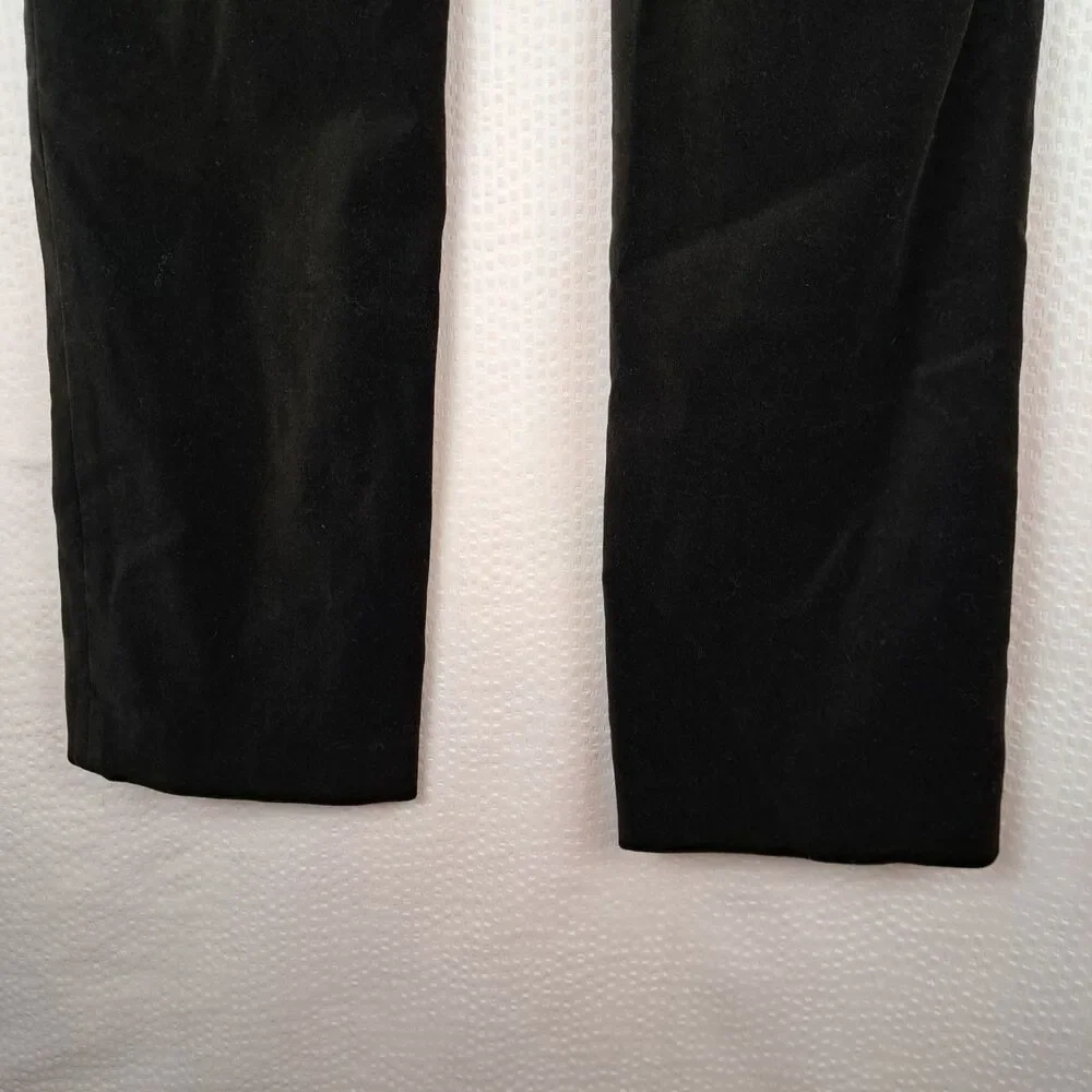 Lauren Ralph Lauren Soft Plush Velvet Brown Women Pants Size 12 Zip Button
